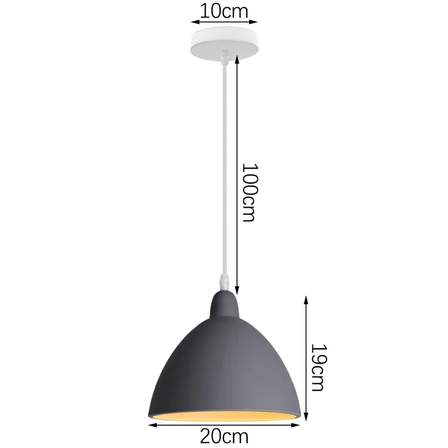 DecorBites™ Industrial Gray Pendant Light with LED for Living Room, Foyer - Modern Luminaire