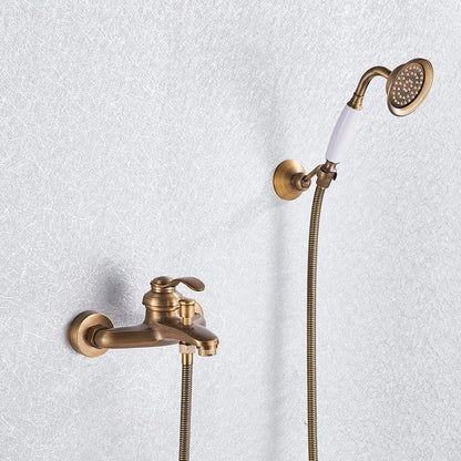 DecorBites™ Brass Shower Faucet Mixer Tap Set with Hand Shower - Wall Mount Black