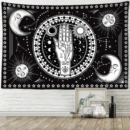 Decobites Black Cat Psychedelic Tapestry Wall Hanging for Home Decor