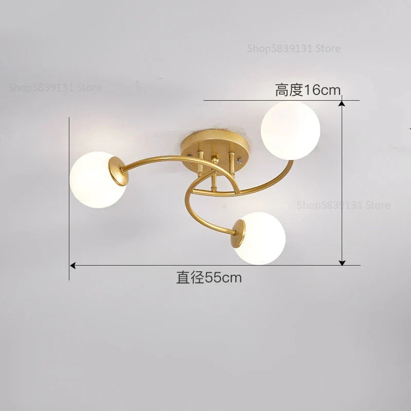 DecorBites™ Glass Bulb LED Ceiling Light Fixture for Modern Living Room and Kitchen