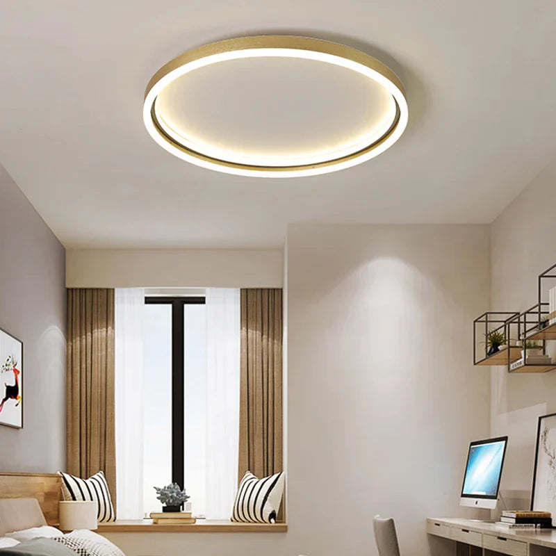 DecorBites™ LED Minimalist Chandelier in Black/Golden Finish for Living Room and Bedroom