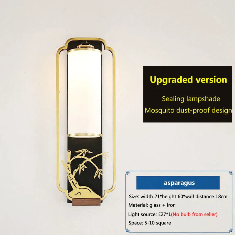 DecorBites™ Elegant Iron Glass Wall Sconce for Living Room Bedroom TV Background