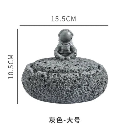DecorBites™ Cement Astronaut Ashtray with Lid - High Temperature Resistant Cigar Ashtray