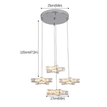 DecorBites™ Crystal Stars LED Pendant Chandelier for Modern Living Dining Room Decor