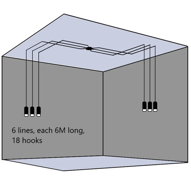 Lámpara colgante LED DecorBites™ de hierro forjado industrial - Lámpara de pared minimalista negra