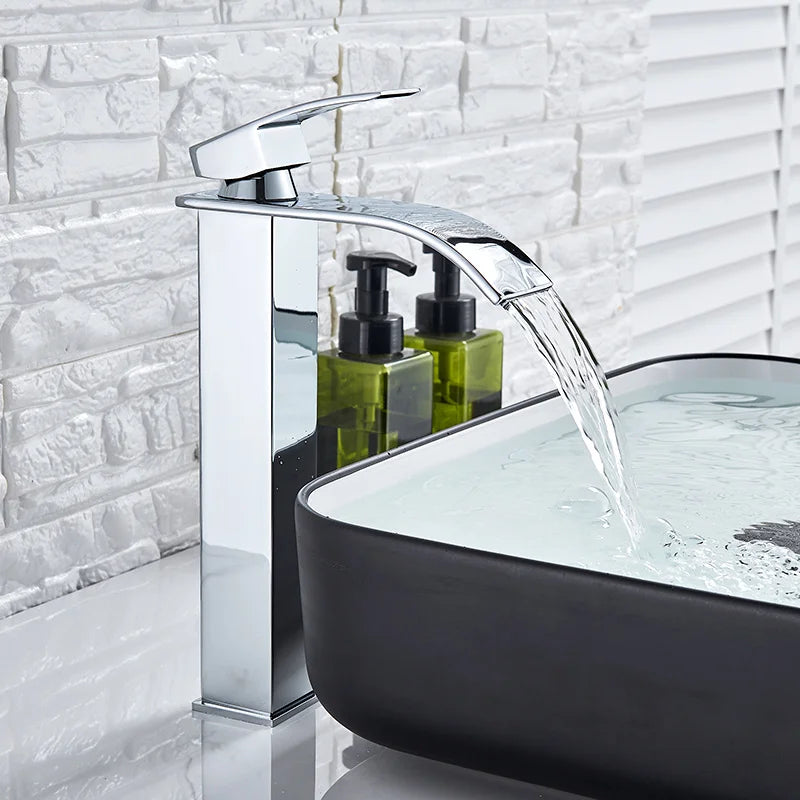 DecorBites™ Gold Basin Faucet Single Level Mixer Tap Hot Cold Water Bathroom Sink Tap