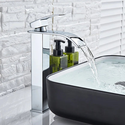 DecorBites™ Gold Basin Faucet Single Level Mixer Tap Hot Cold Water Bathroom Sink Tap