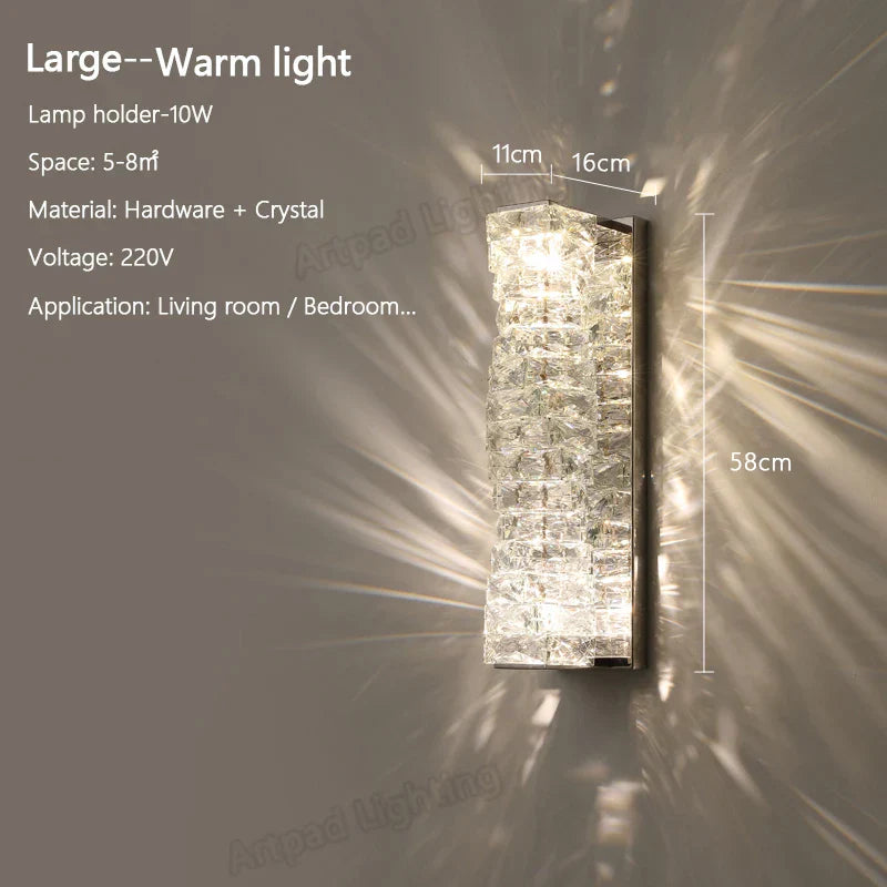 DecorBites™ Crystal Wall Lamp: Modern LED Bedside Light for Bedroom, Living Room, Stairs & Home Decor