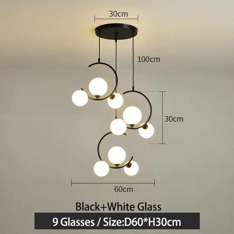 DecorBites™ Glass Ball Pendant Light | Modern Nordic G9 LED Lamp for Living Room & Bedroom