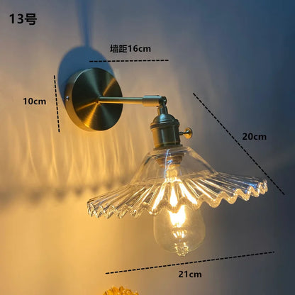 DecorBites™ Clear Glass LED Wall Sconce | Modern Copper Bathroom Mirror Stair Light