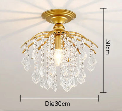 DecorBites™ Gold/Black Crystal Pendant Chandelier for Wedding Decor and Luxury Home Lighting