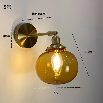 DecorBites™ Clear Glass LED Wall Sconce | Modern Copper Bathroom Mirror Stair Light