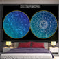 Decobites Sun Constellation Compass Mandala Tapestry - Celestial Hippie Wall Hanging