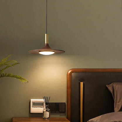 Lámpara colgante OVNI DecorBites™ de nogal negro: una lámpara de arte de lujo para el comedor.