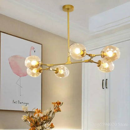 DecorBites™ Glass Black/Gold Pendant LED Lights for Living Room Bedroom - Luminaire Suspendu