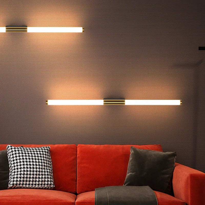 Decorbites™ Lineares LED-Wandleuchte Metallrohr Gold Wandlampe für Wohnzimmer Schlafzimmer Gang