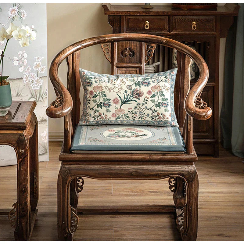 DecorBites™ Birds' Chirp & Flower Fragrance Chinese Pattern Pillow Cover for Couch & Bed