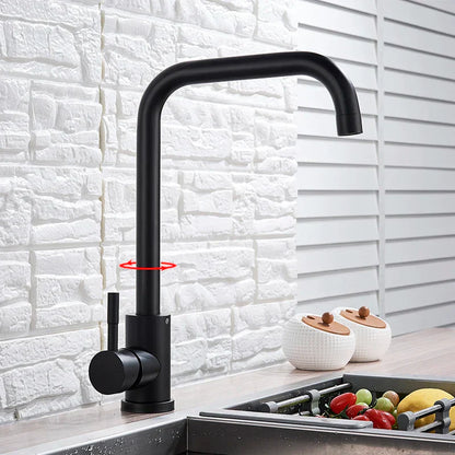 DecorBites™ Kitchen Faucet Hot Cold Water Mixer - Matte Black/Brushed Nickel Kitchen Taps