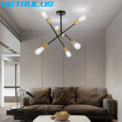 DecorBites™ Iron Sputnik Chandelier: Modern Nordic Design Ceiling Light for Living Dining Room