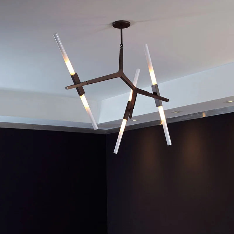 DecorBites™ Gold LED Chandelier: Modern Nordic Lighting Fixture for Indoor Decor.