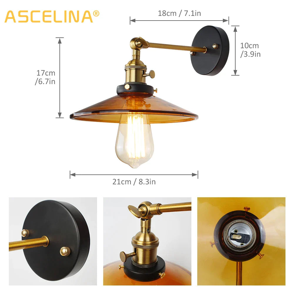 Glass Retro Wall Lamp