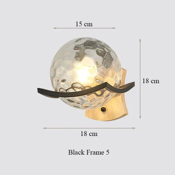 DecorBites™ Japanese Moon Wood Wall Lamp - Minimalist Design - LED Sconce Lights