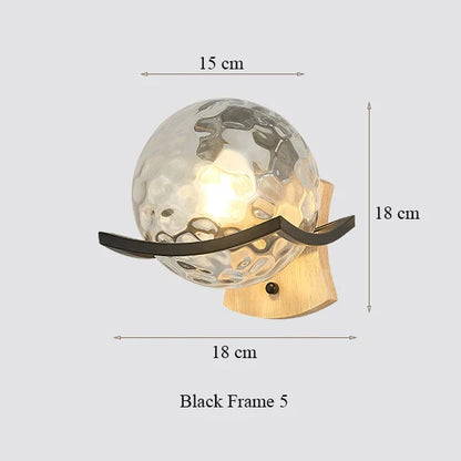 DecorBites™ Japanese Moon Wood Wall Lamp - Minimalist Design - LED Sconce Lights