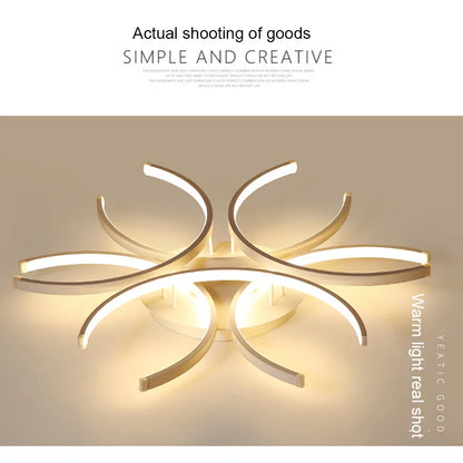 Luces LED de Lámpara de Araña Blanca Lámpara de Techo Moderna para Dormitorio Círculo Ático Sala de Estar Comedor Cocina Luminaria Interior
