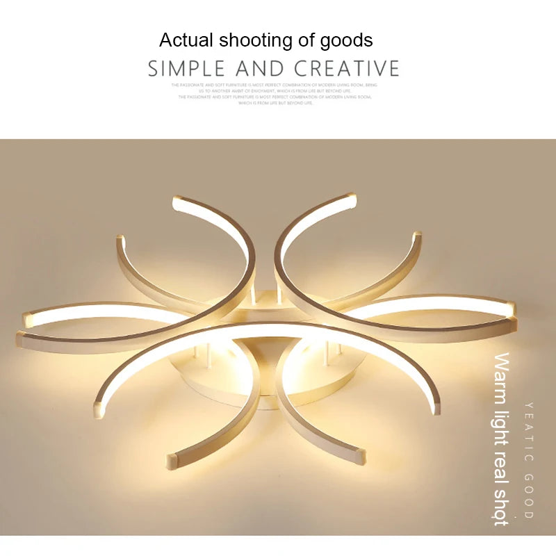 White Modern LED Chandelier For Bedroom Or Dining
