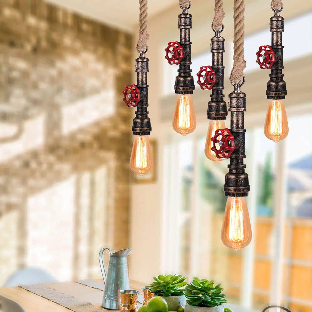 Lámpara colgante de loft retro industrial Decorbites™ con tubería de agua