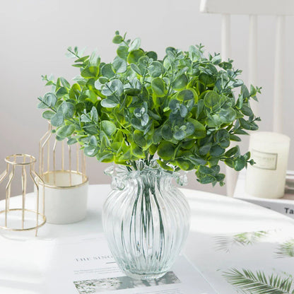 DecorBites™ Eucalyptus Leaves Vase: Artificial Plants for Home, Christmas, Wedding, Garden, Floristics