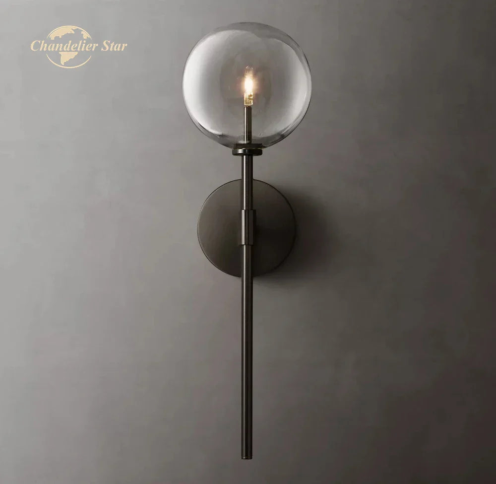 DecorBites™ LED Glass Globe Wall Sconce Modern Indoor Light Fixture Decoration Bedroom Living Room