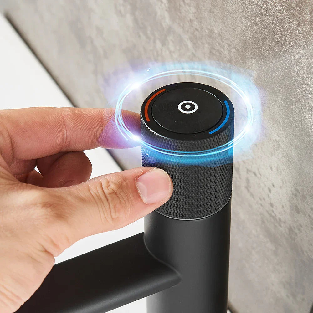 DecorBites™ Gold Single Handle Bathroom Faucet Hot Cold Water Mixer Deck Mounted