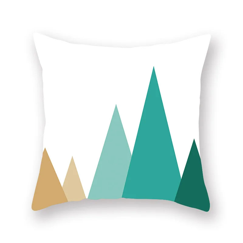 DecorBites™ Green Geometric Pillowcase - Nordic Classic Design for Home Decor and Comfort