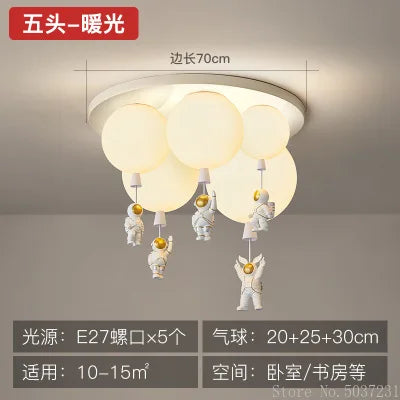 DecorBites™ Kids Space Balloon LED Ceiling Lamp - Creative Nordic Cartoon Decor
