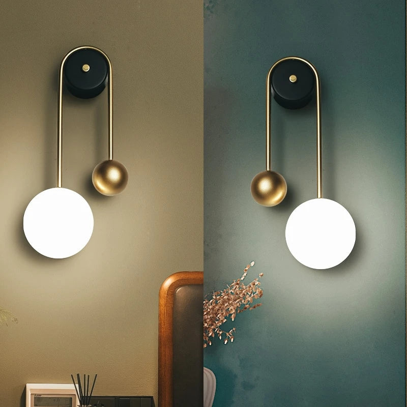DecorBites™ Golden Ball LED Wall Lamp for Home Decor