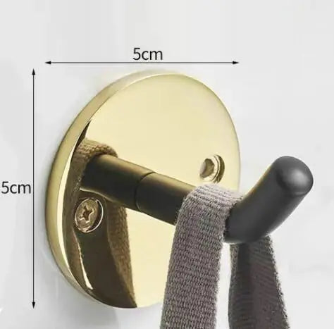 DecorBites™ Brushed Gold Stainless Steel Robe Hook Wall Mounted Bathroom Hardware Hanger