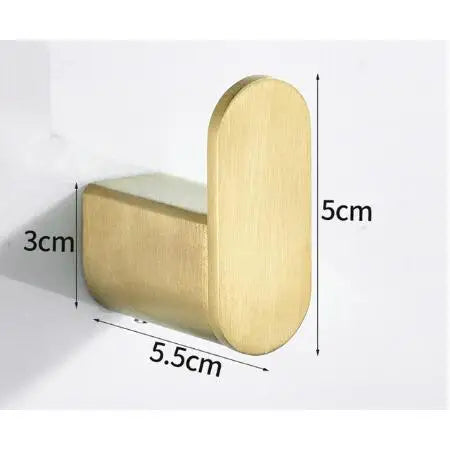 DecorBites™ Brushed Gold Stainless Steel Robe Hook Wall Mounted Bathroom Hardware Hanger
