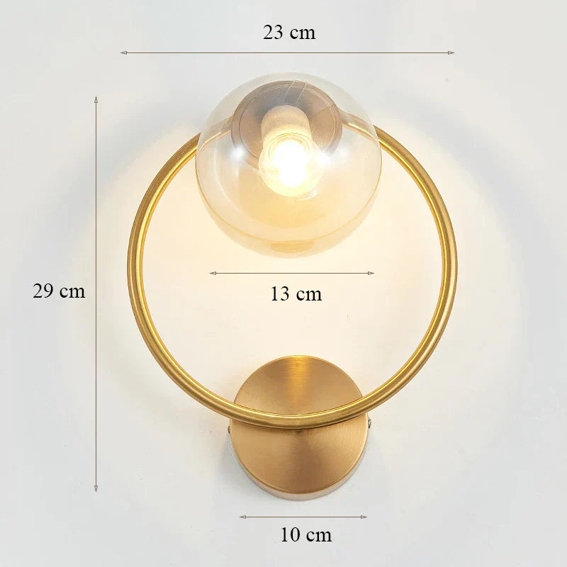 DecorBites™ Iron Wall Lamp with Glass Ball, Elegant Sconce Light for Home Stairs and Reading