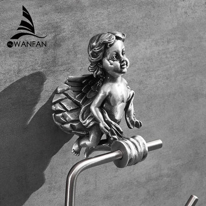 DecorBites™ Gold Brass Angel Towel Ring Wall Rack for Bathroom - MB-0786B