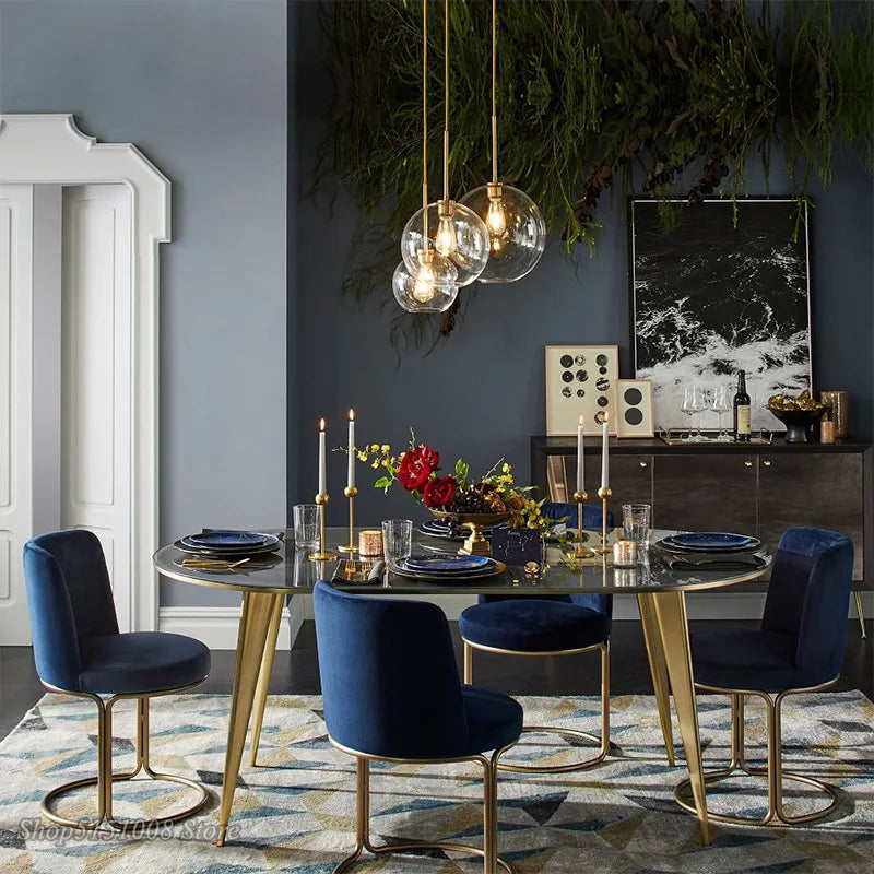 Lámpara colgante LED de bola de cristal DecorBites™: Decoración moderna de cocina nórdica en plata y oro