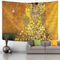 Decobites Gold Kiss Oil Painting Tapestry Wall Hanging Art Blanket