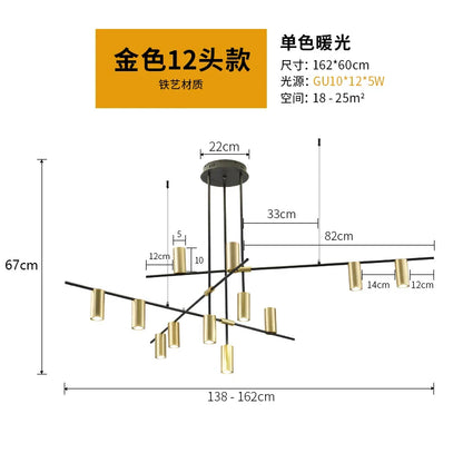 DecorBites™ Designer Black Long Chandelier Lights for Modern Minimalist Dining Room