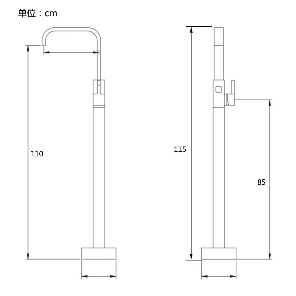 صنبور حوض ديكوربايتس™ الأسود الطويل بمقبض واحد لخلاط الماء الساخن والبارد