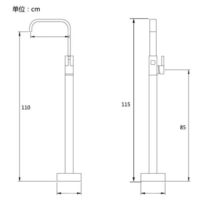 صنبور حوض ديكوربايتس™ الأسود الطويل بمقبض واحد لخلاط الماء الساخن والبارد