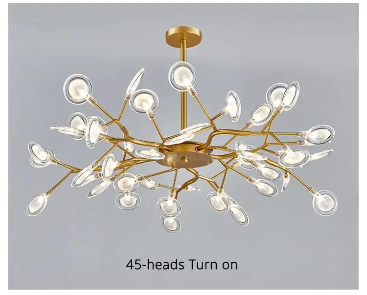 DecorBites™ Luxurious Golden LED Chandelier for Home