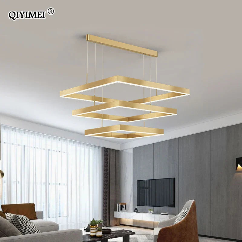DecorBites™ LED Chandelier: Modern Aluminum Luster Lamps for Bedroom, Hall, Dining, Living Room