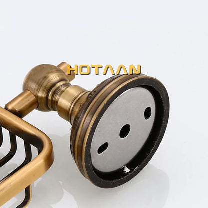 حامل صابون حائطي من DecorBites™ مصنوع من النحاس العتيق وسلة صابون للحمام.