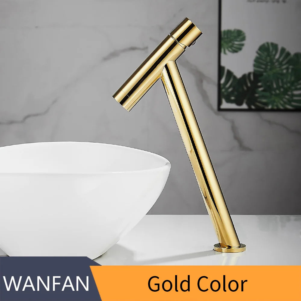 Decorbites™ Gold Beckenarmatur Einhebel-Aufsatzausführung Vintage Waschbecken Heiß-Kalt-Mischbatterie