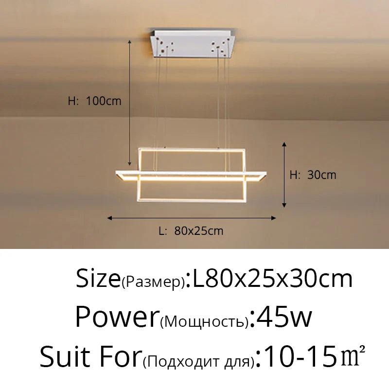 Lámpara colgante geométrica de aluminio DecorBites™ para sala de estar, dormitorio, restaurante y cocina - Luminaria de arte moderno